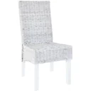 Esszimmerstühle 2pcs kubu rattan und mango holz grau