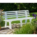 Gartenbank 145x49x74 cm - Weiß- 3 Personen