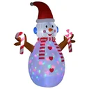 2,4 m aufblasbarer Schneemann mit rotierender Beleuchtung Weihnachtsdeko
