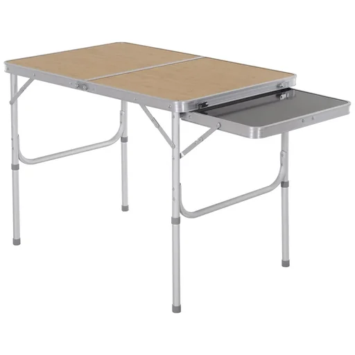 "Campingtisch mit seitlicher Tischplatte hellbraun/schwarz image"