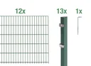 Doppelstabmattenzaun Komplettset, grün, Höhe 140 cm, Länge 24 m
