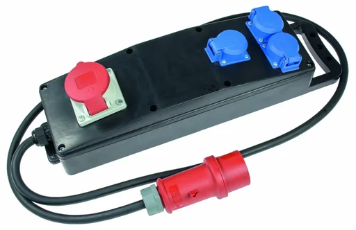 "Vollgummi-Steckdosenleiste S3 H07RN-F 5G2,5, 2m, 400V, 3 Schutzkontaktsteckdosen 230V, 16A, 1 CEE-Steckdose 400V image"
