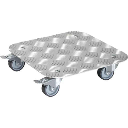 "Multi Roller MR 7003, 29 x 29 x 7,5 cm, softe Rollen Ø 50 mm, Gleitlager, 2 Bremsen, Alu Riffelblech, Tragkraft 150 kg image"