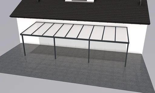 "Terrassendach Premium, anthrazit, 9135 x 3060 mm - Polycarbonat Stegplatten 16 mm, opal image"
