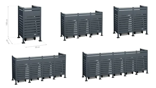 "Mülltonnenverkleidung Planum 4er Box, 150 cm, anthrazit image"