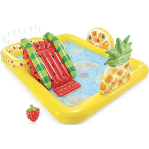 "Aufblasbares Kinderbecken - mit Rutsche - Obst - 244 x 191 x 91 cm image"