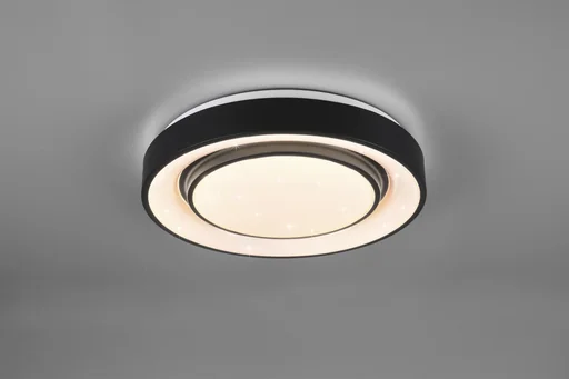 "LED-Deckenleuchte MONA, 20 W, 3000-6000K, 2400 lm, RGB, Alu schwarz matt, Kunststoff weiß image"