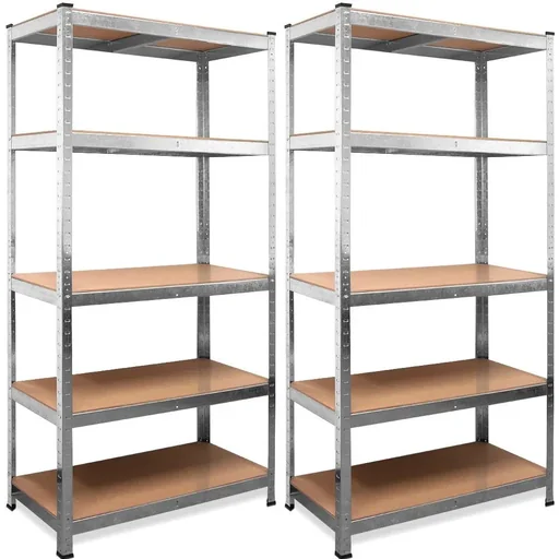 "2 Stück Metall-Lagerregal mit 5 Fachböden - 875kg Kapazität - (HxBxT) 180x90x40 cm - 175kg pro Fachboden image"