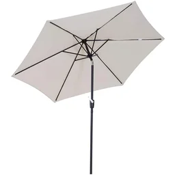 Knickschirm Sonnenschirm Gartenschirm mit Handkurbel Alu 180/? Polyester Cremewe