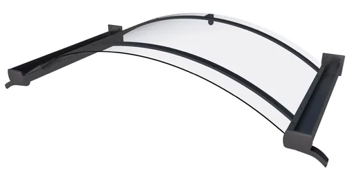 "Bogenvordach Typ BV/B 160, 160 x 90 x 25 cm, Anthrazit, 4 mm klar image"