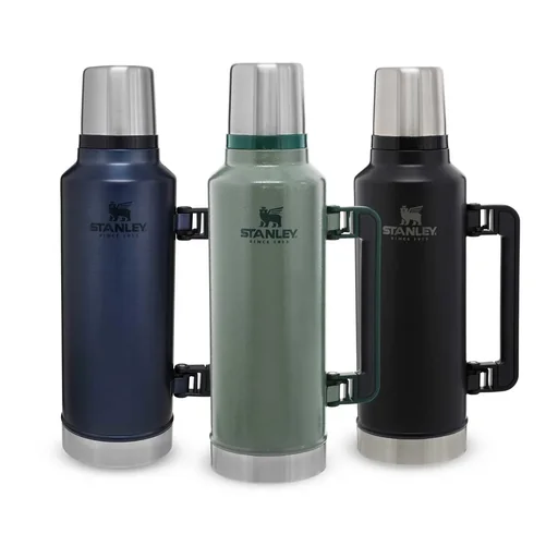 "Classic Vakuum-Flasche 1,9 l, Hammertone grün, doppelwandige Vakuumisolierung, Griff, Trinkbecher image"