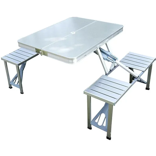 "Alu Campingtisch Picknick 4-Sitzer klappbar silber image"
