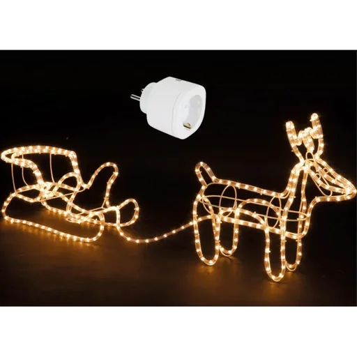 "Rentier mit Schlitten - Weihnachtsbeleuchtung - WITH Perel Smart home Wifi plug for indoor - Für Android & IOS image"