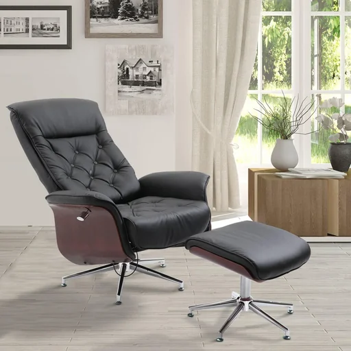 "Relaxsessel mit Hocker Fernsehsessel Polstersessel 360° drehbar 135° neigbar Chesterfield image"
