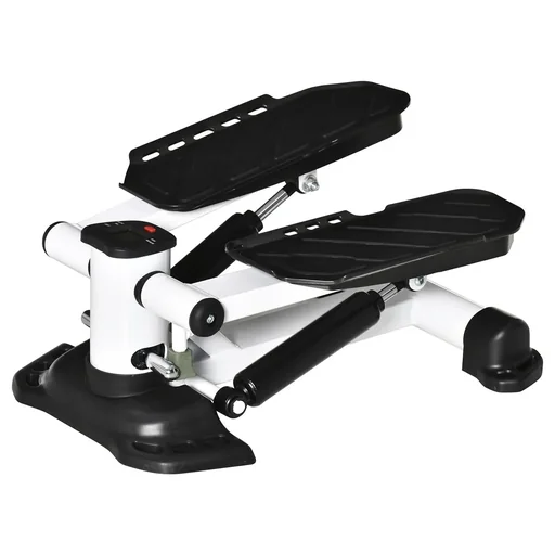 "Mini Stepper Minifahrrad Fitness Heimtrainer LCD-Bildschirm mit zwei großen Pedalen Metall ABS Weiß+Schwarz 48 x 34 x 21 image"