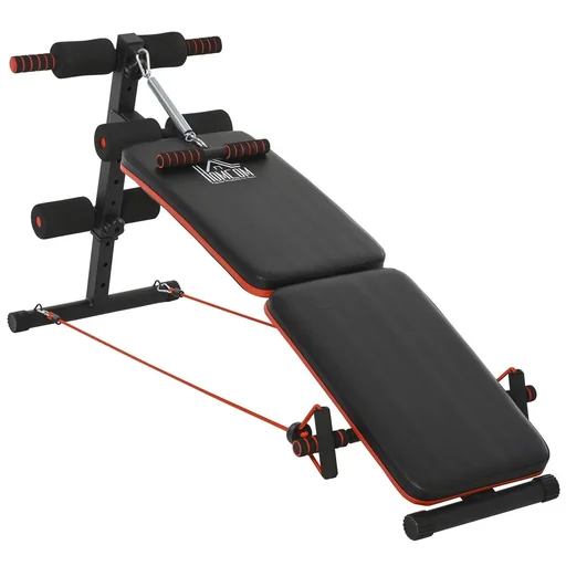 "Sit Up Bank Bauchtrainer mit Trainingsseile Trainingsbank Multifunktion Verstellbar&klappbar 110 kg Belastbarkeit Stahl image"
