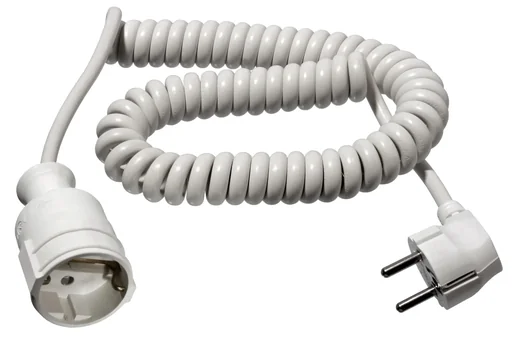 "Schutzkontakt Spiralverlängerung, 2,5 m, H05VV-F 3G1, 5mm², weiß image"