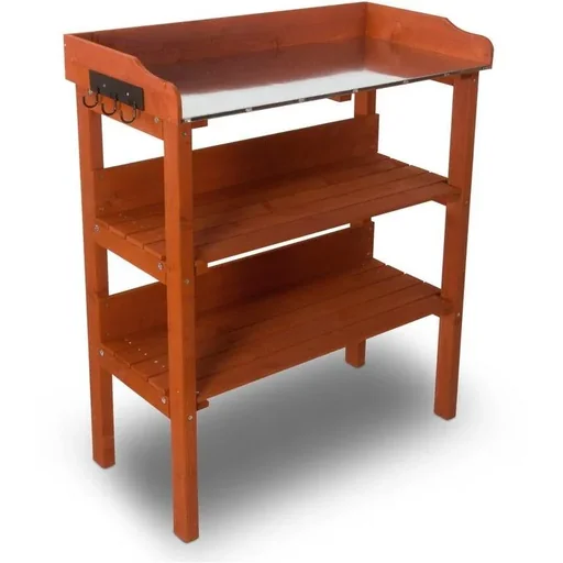 "Garten Blumentisch für Pflanzen - mit Zinkplatte - 92x76x37 cm image"
