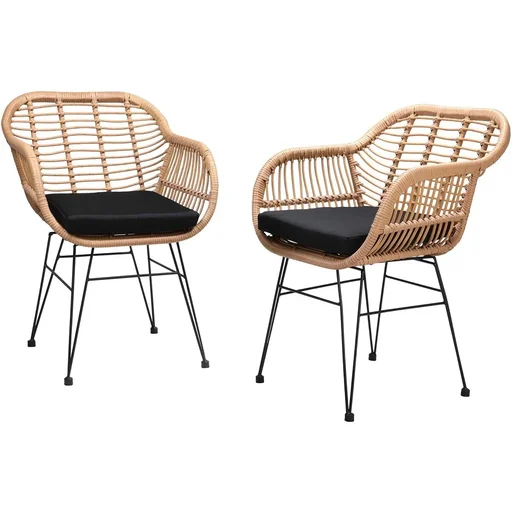 "Poly Wicker Chair Bali 2 Stück Natur image"