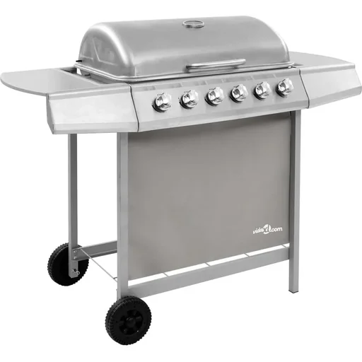 "Gasgrill mit 6 Brennern silber image"