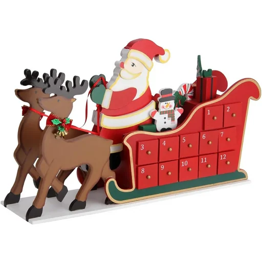 "Adventskalender-Schlitten mit selbst befüllbaren Fächern image"