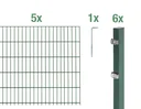Doppelstabmattenzaun Komplettset, grün, Höhe 80 cm, Länge 10 m