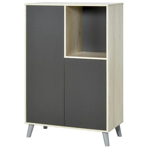 "Bücherregal Bücherschrank Standschrank Aktenschrank Mehrzweckschrank Spanplatte Dunkelgrau 80 x 40 x 120 cm image"
