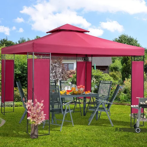 "Gartenpavillon Lorca Rot 3x3m image"