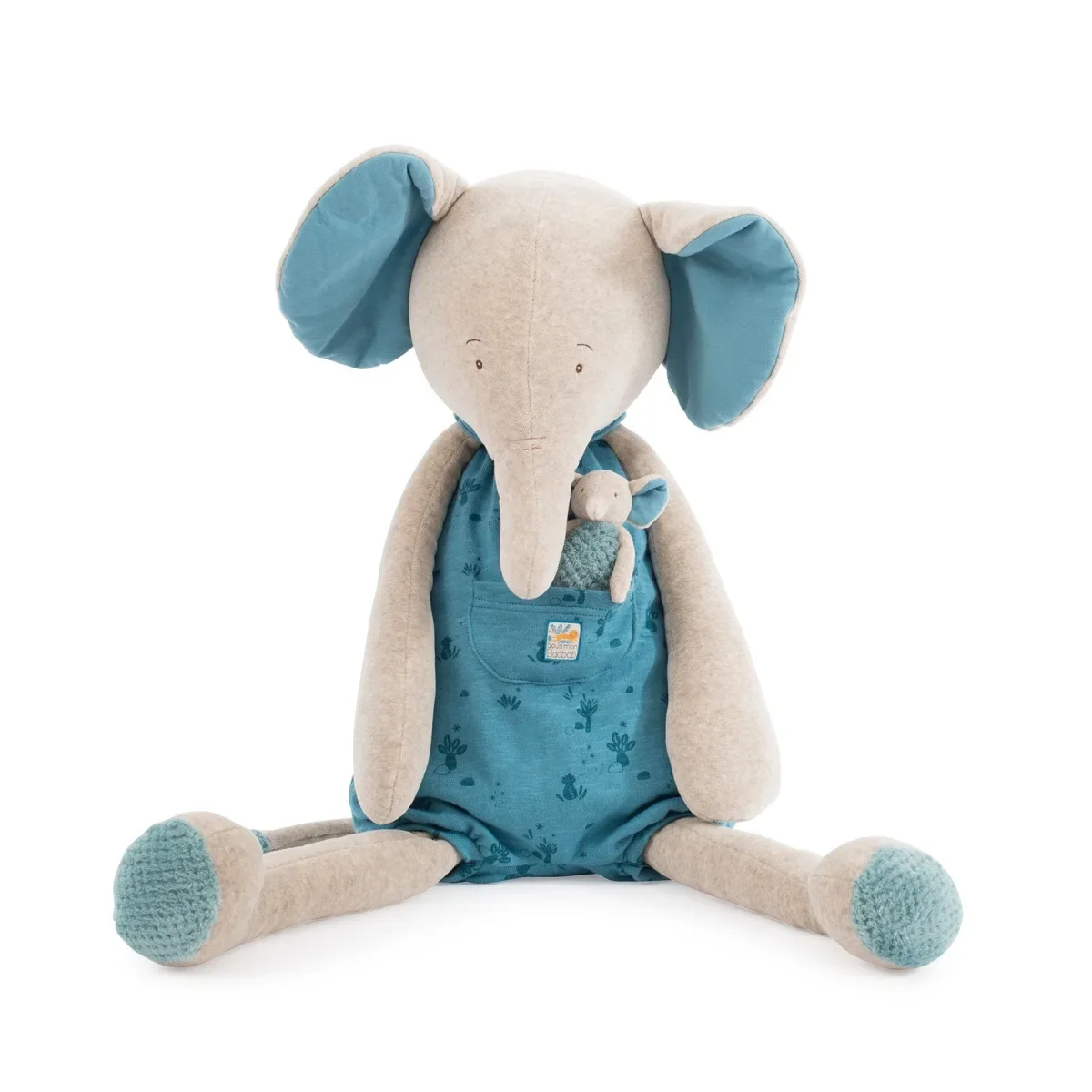 "Moulin Roty Kuscheltier, Plüschtier, Stofftier - Großer Elefant Bergamote image"