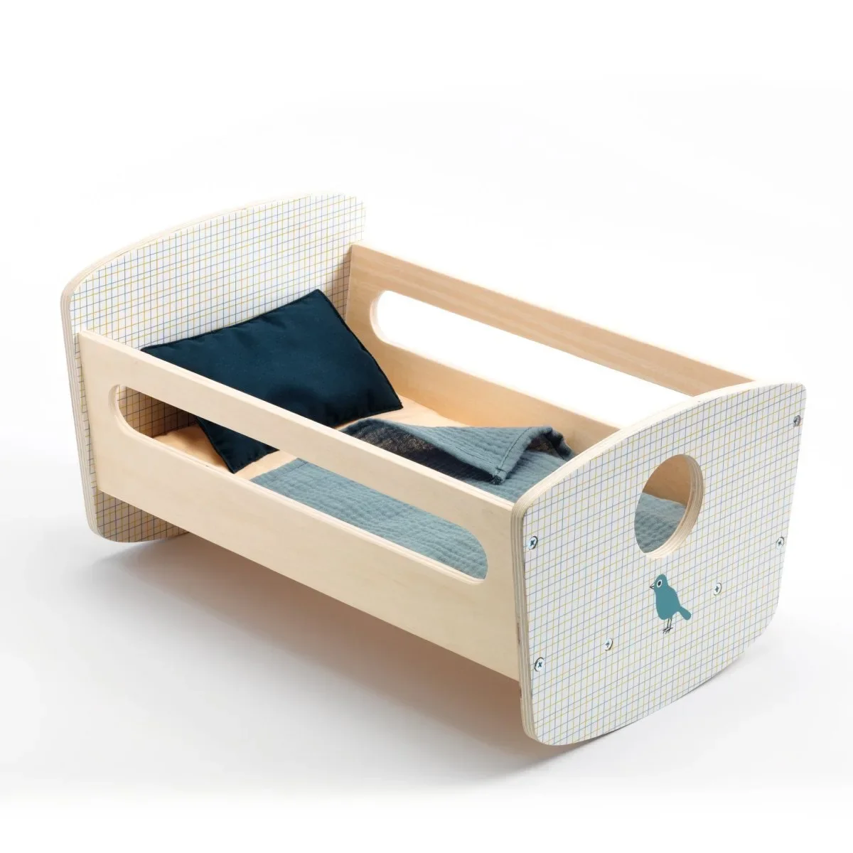 "Djeco Puppenwiege, Schaukelbett für Puppen - Blue Night image"