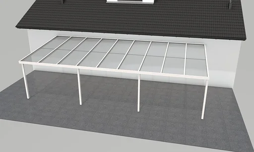 "Terrassendach Premium, weiß, 9135 x 4060 mm - Polycarbonat Stegplatten 16 mm, klar image"