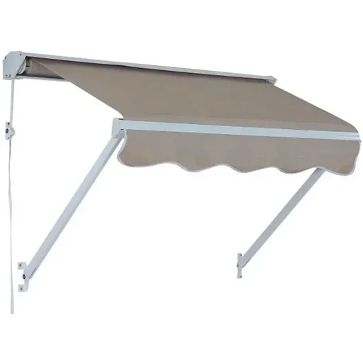 "Markise Beige Markise Seilzug 122cm x 70cm image"