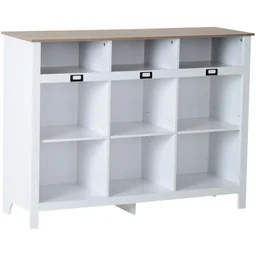 Bücherregal Bücherschrank Aktenregal Standregal Anrichte 9 Fächer Retro Vintage 