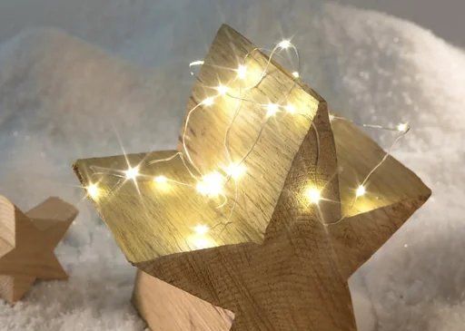 "LED Silberdraht Lichterkette mit 20 warmweißen LEDs image"