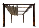 Outdoor-Pavillon „Florida“, Holzoptik - verstellbares Sonnensegel
