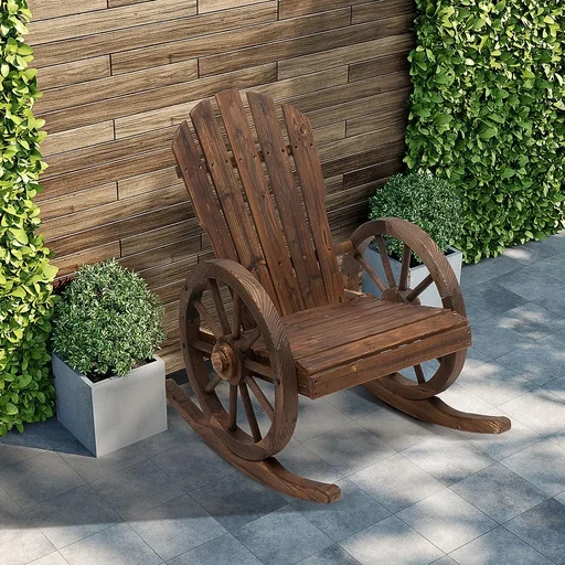 "Schaukelstuhl im Wagenrad-Design dunkelbraun image"