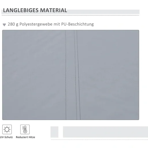 "manuelle Gelenkarmmarkise 395 cm Markise mit Handkurbel Balkonmarkise Sonnenschutz Wandmontage Balkon Alu Grau 395 x 245 image"