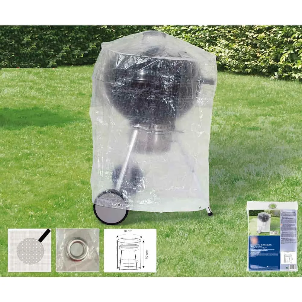 "Grill Abdeckhaube, Grill Abdeckung rund, transparent 70x90cm image"
