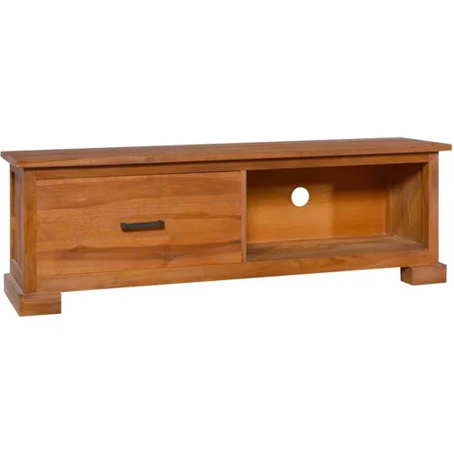 "TV-Schrank 112x30x37 cm massiv Teak image"