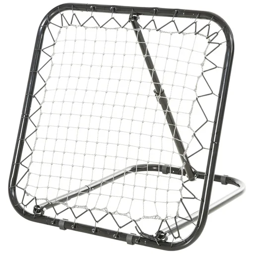 "Baseball Rebounder Kickback Tor Rückprallwand Netz Rückprall Faltbar Metall+PE Schwarz 78 x 84 x 65-78 cm image"