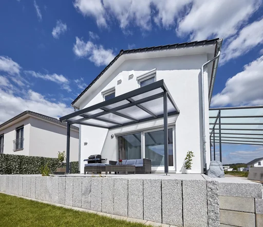 "Terrassendach Premium, anthrazit, 4102 x 3060 mm - Polycarbonat Stegplatten 16 mm, bronze image"