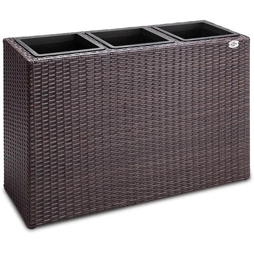 "Polyrattan Blumentopf braun 83x30,5x60cm image"