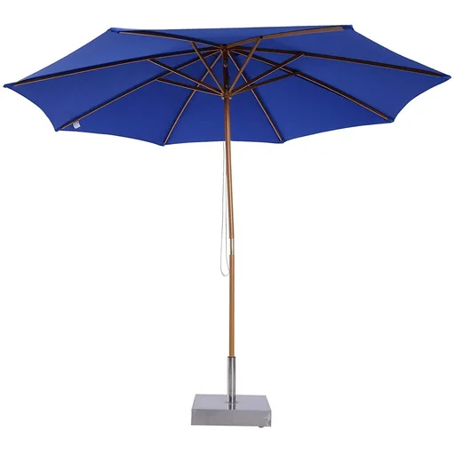 "Holz Sonnenschirm 300x245cm Gartenschirm Balkonschirm Blau image"