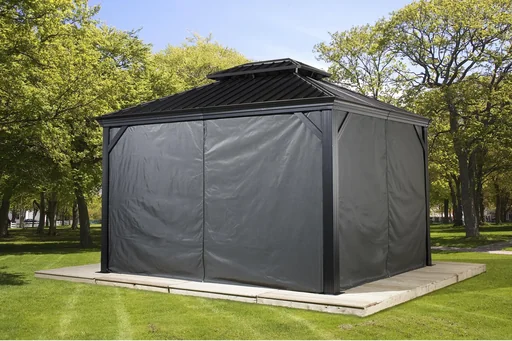 "Pavillon Vorhänge Messina 12x20 ft aus Polyester, dunkelgrau image"
