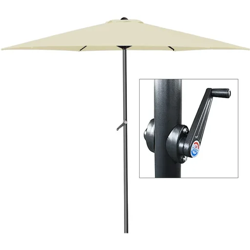 "Sonnenschirm aus Aluminium - Ø 300cm - mit Girlande beige image"
