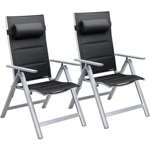 "Gartenstuhl Bern Premium - 2er Set - Silber gepolstert image"