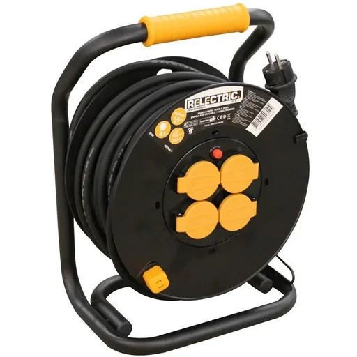 "RELECTRIC Kabeltrommel PRO - 25m - 4 Steckdosen image"