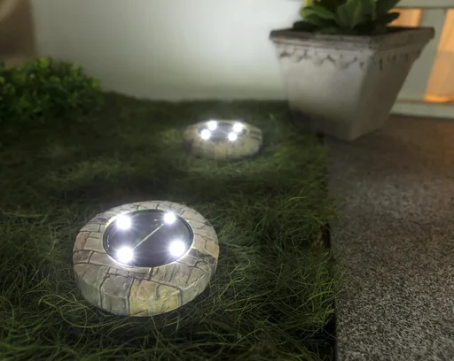 "Solar Bodenstrahler Steindesign Toscana - 2 Stück image"