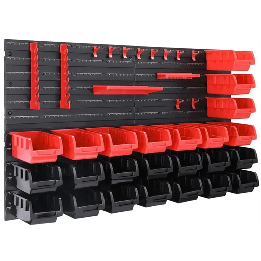 "Werkzeugwand mit Stapelboxen und Werkzeughalter 43tlg. - 2 Wandteller 54x47,5x1,8 cm image"