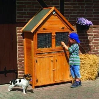 "Kleintierstall "Susi" Spitzdach mit Unterschrank image"